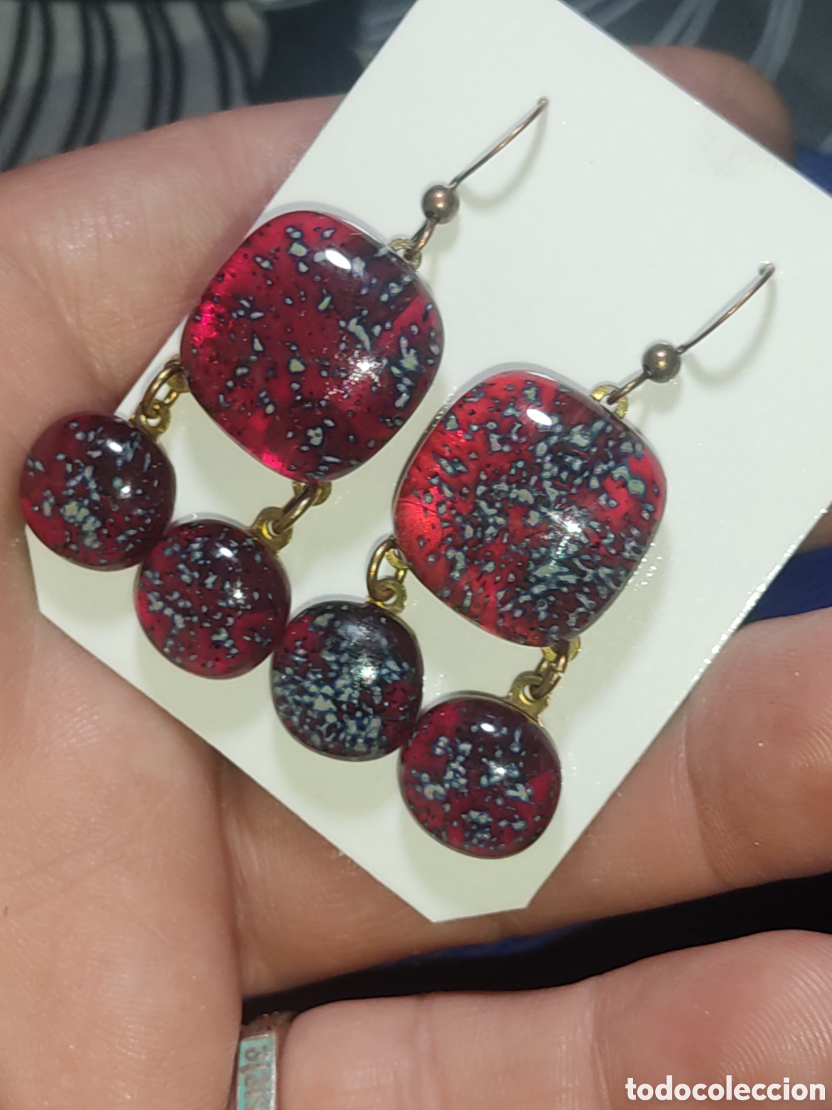 Joyeria: Antiguos pendientes de cristal de Murano - Foto 2
