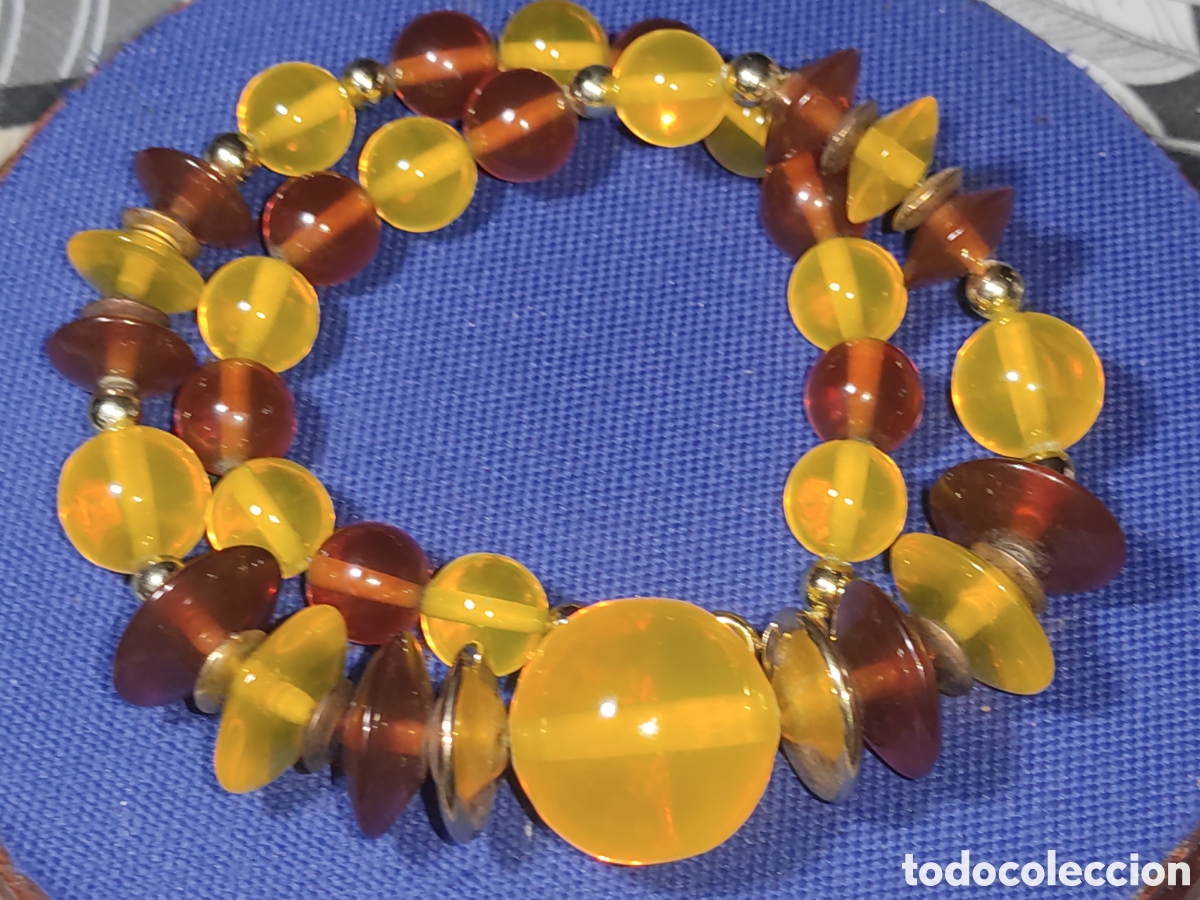 Joyeria: Collar de resina o pasta imitando a &aacute;mbar. - Foto 7