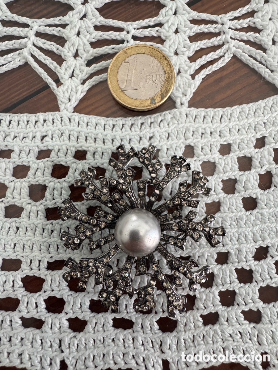 Joyeria: Broche colgante Yanes copo de nieve perla