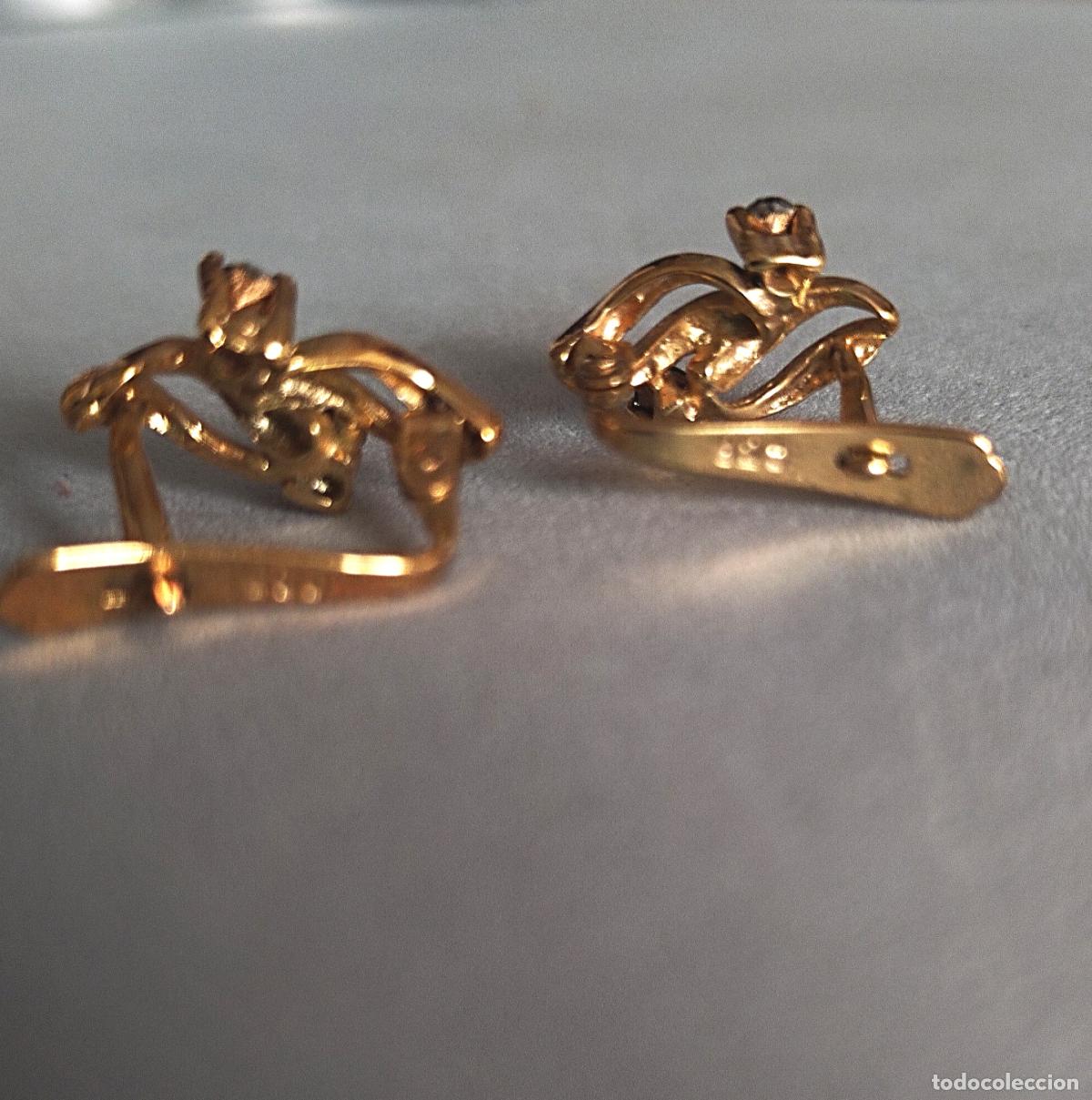 Joyeria: Pendientes de plata de ley con ba&ntilde;o de oro. Cierre de pala catal&aacute;n. - Foto 4