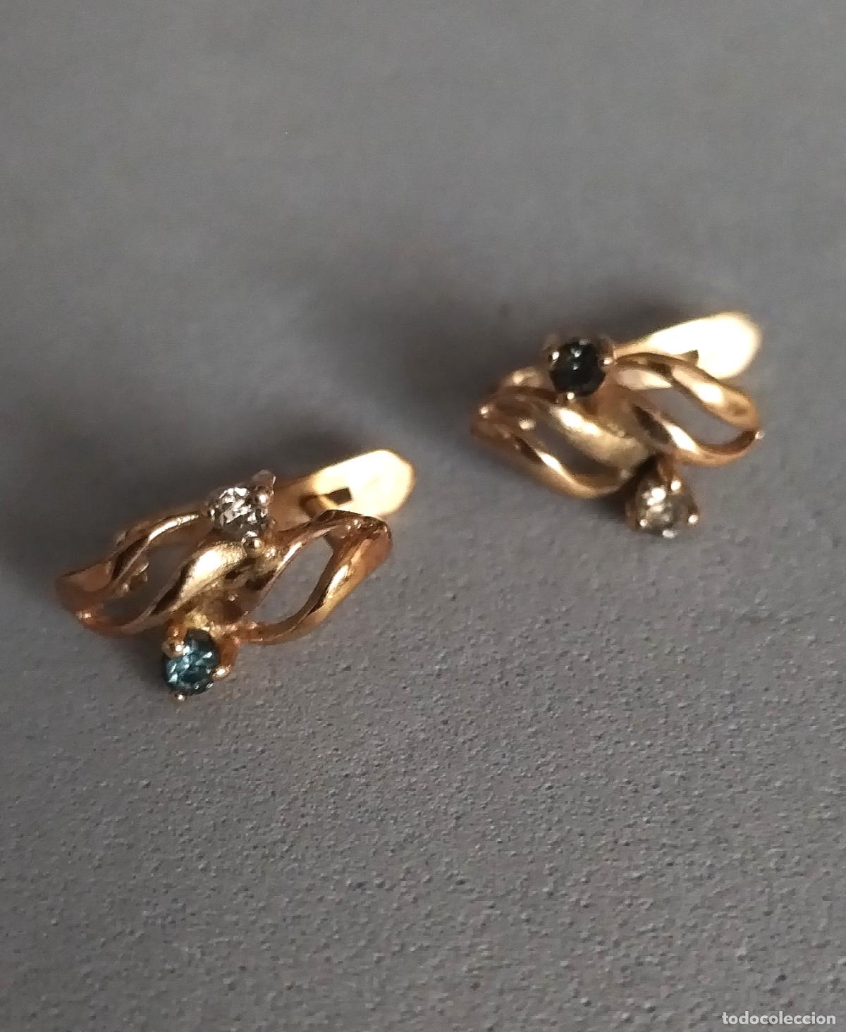Joyeria: Pendientes de plata de ley con ba&ntilde;o de oro. Cierre de pala catal&aacute;n.