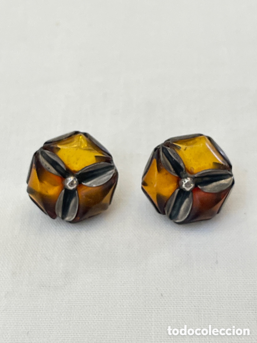 Joyeria: Pendientes de plata y &aacute;mbar