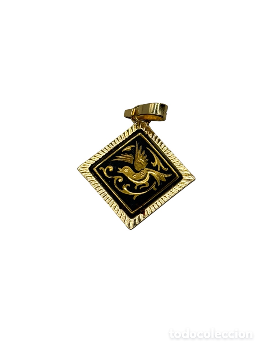 Joyeria: Colgante Damasquinado Artesanal en Oro