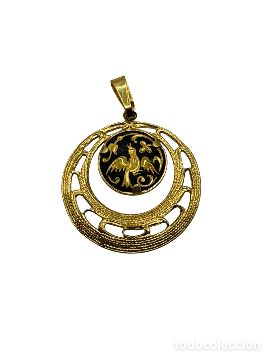 Joyeria: Colgante Damasquinado Artesanal en Oro