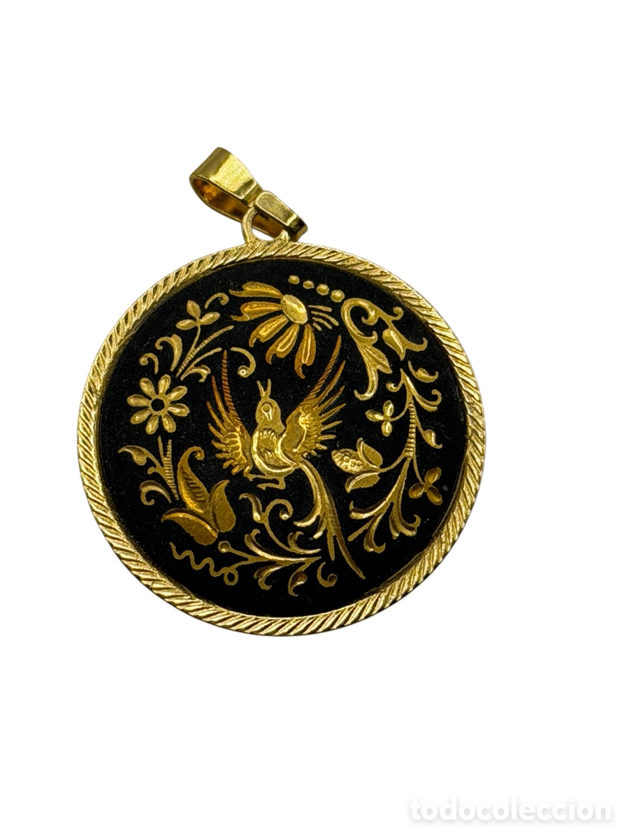 Joyeria: Colgante Damasquinado Artesanal en Oro
