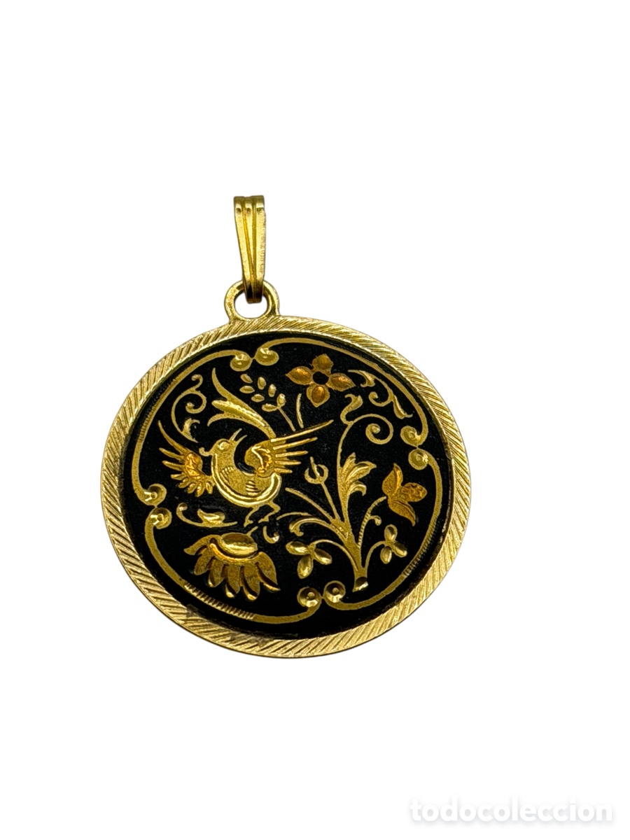 Joyeria: Colgante Damasquinado Artesanal en Oro