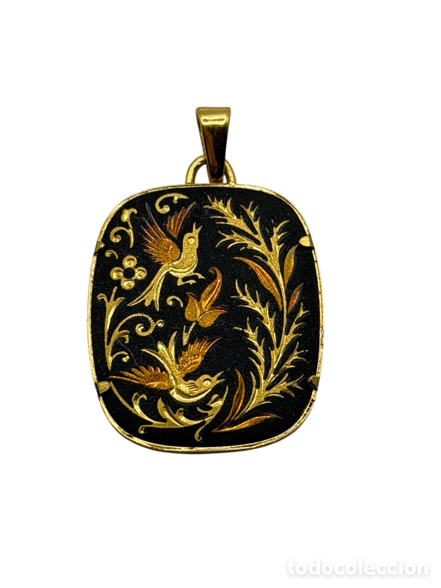 Joyeria: Colgante Damasquinado Artesanal en Oro