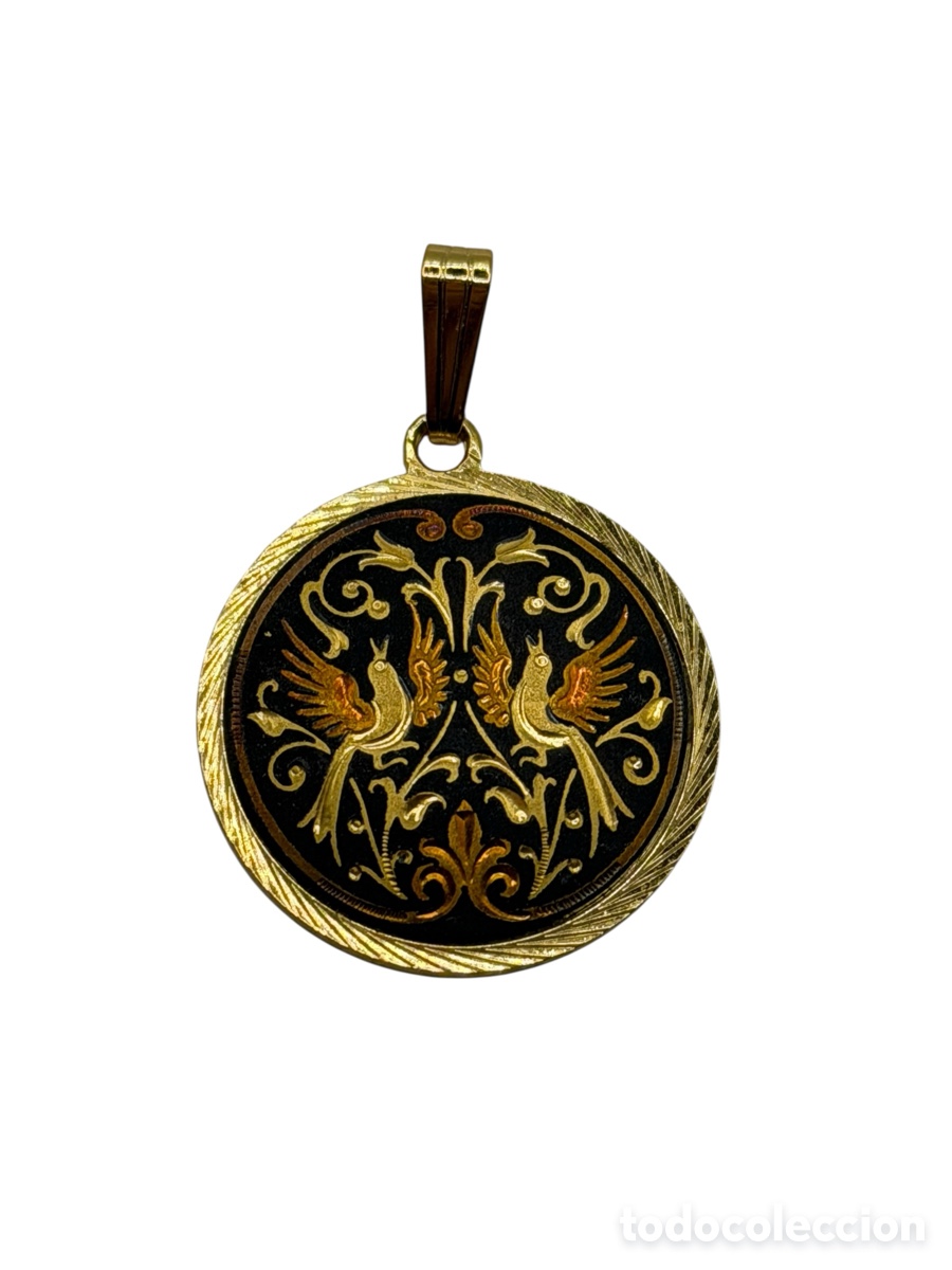 Joyeria: Colgante Damasquinado Artesanal en Oro