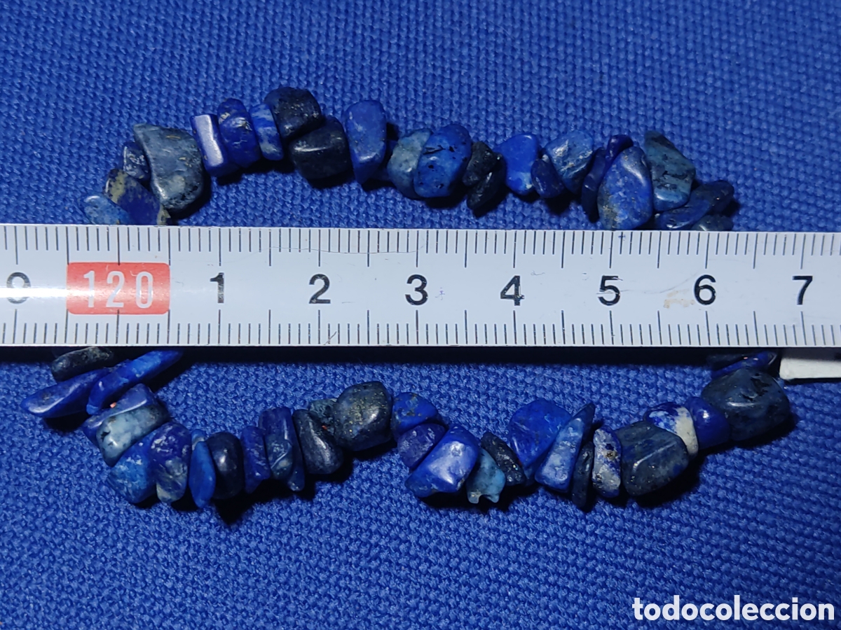 Joyeria: Pulsera de trozos de lapisl&aacute;zuli natural.Vintage. *S2* - Foto 2