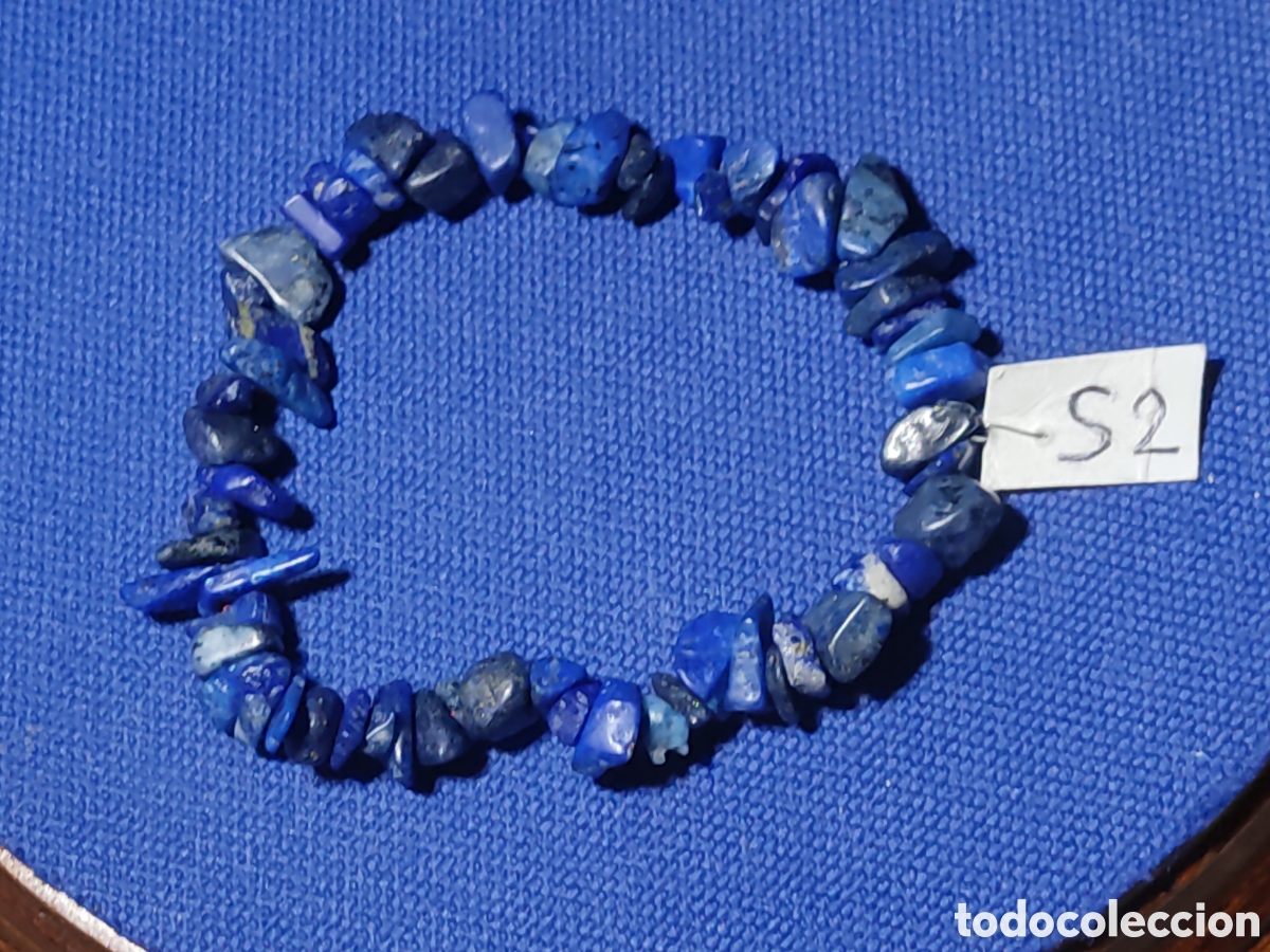 Joyeria: Pulsera de trozos de lapisl&aacute;zuli natural.Vintage. *S2* - Foto 3