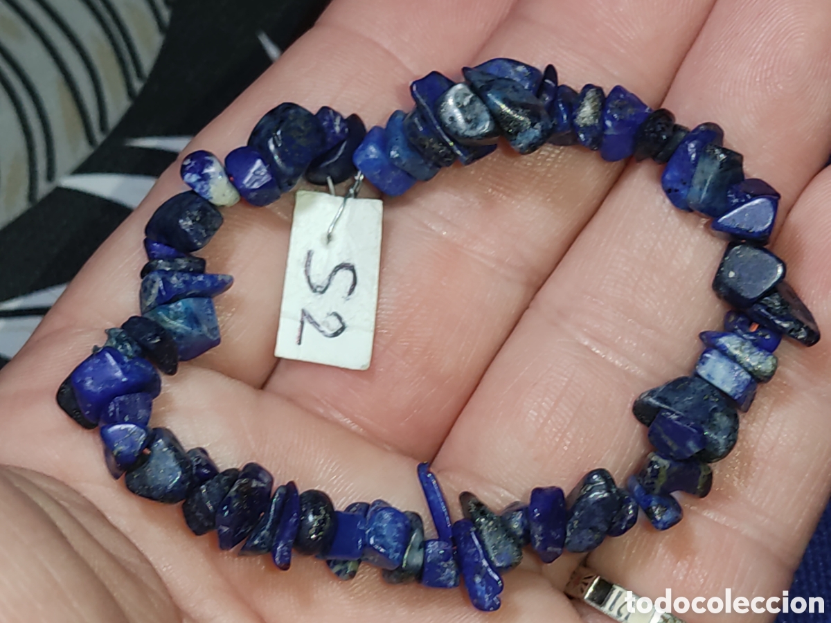 Joyeria: Pulsera de trozos de lapisl&aacute;zuli natural.Vintage. *S2* - Foto 6