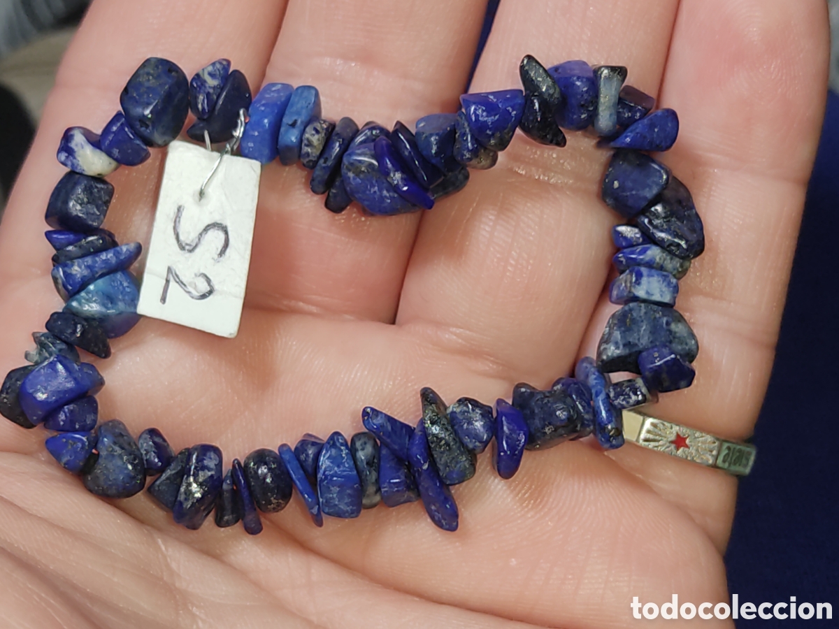 Joyeria: Pulsera de trozos de lapisl&aacute;zuli natural.Vintage. *S2* - Foto 7