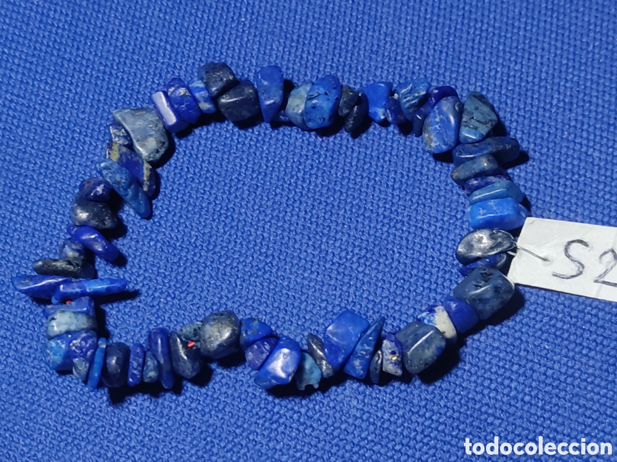 Joyeria: Pulsera de trozos de lapisl&aacute;zuli natural.Vintage. *S2* - Foto 1