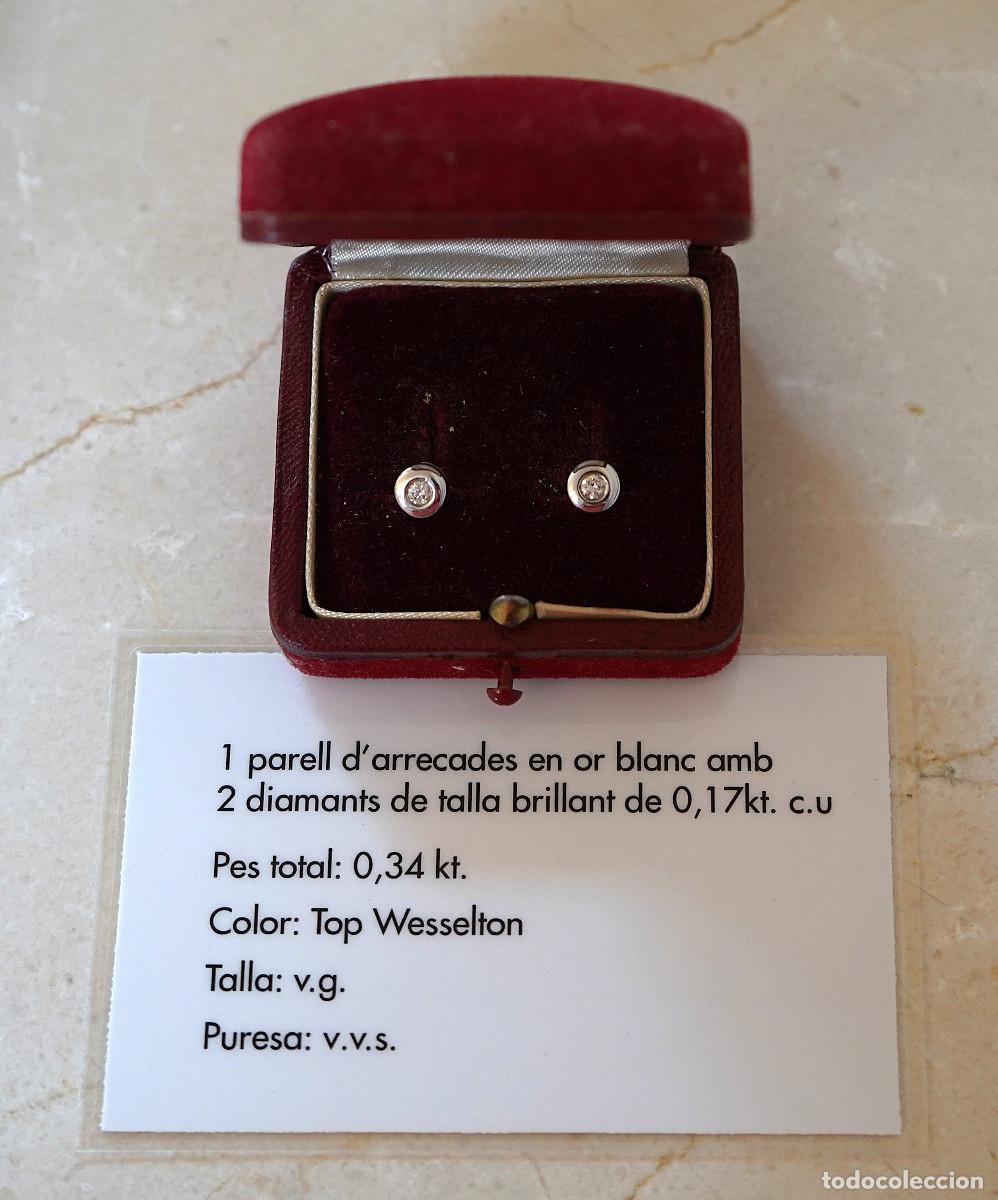 Joyeria: Pendientes de oro blanco de 18 kilates y diamantes talla brillante, a estrenar (ver fotos)