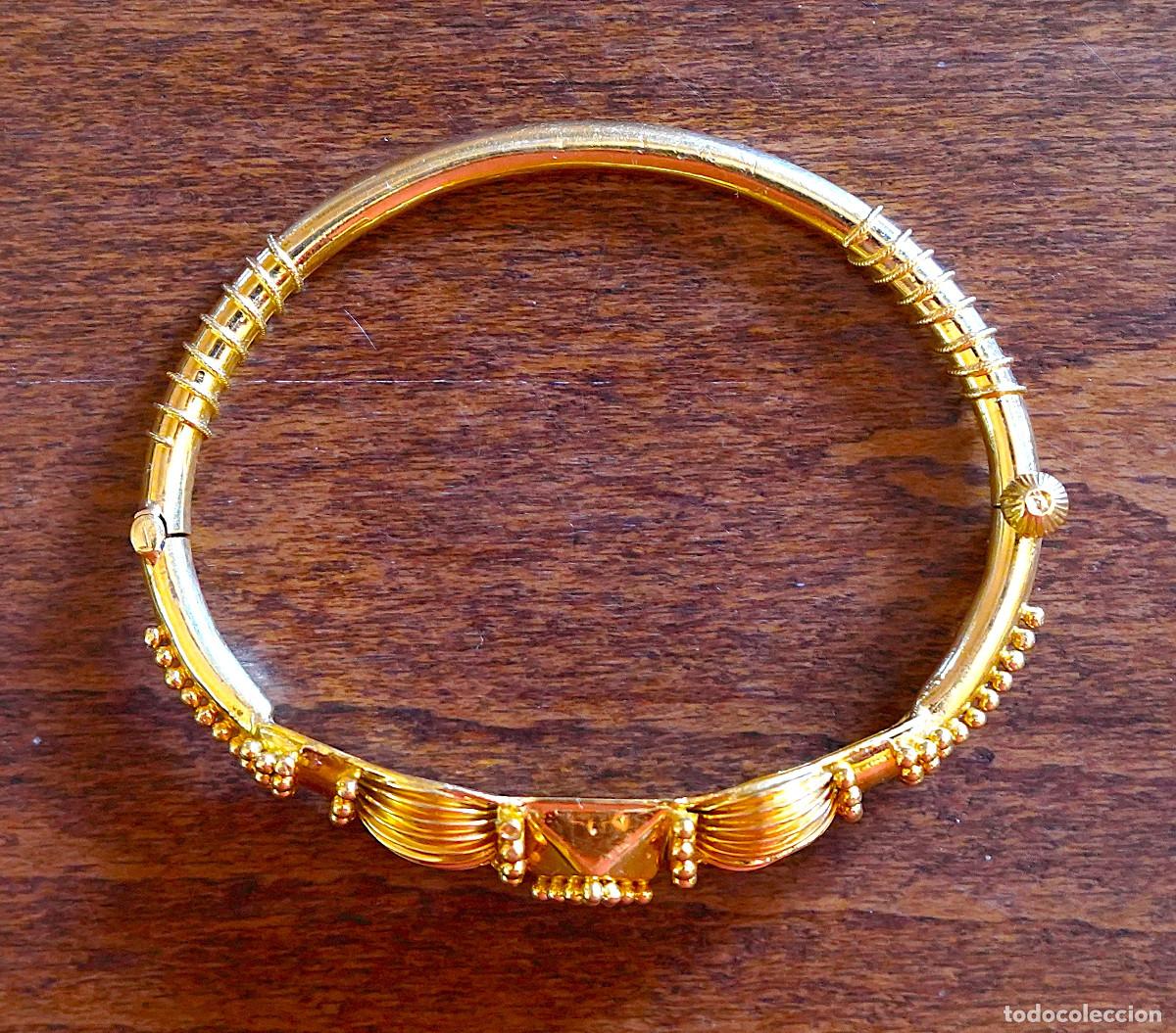 Joyeria: Impresionante pulsera de oro art d&eacute;co con adornos geom&eacute;tricos y de cord&oacute;n (a&ntilde;os 20) (ver fotos)