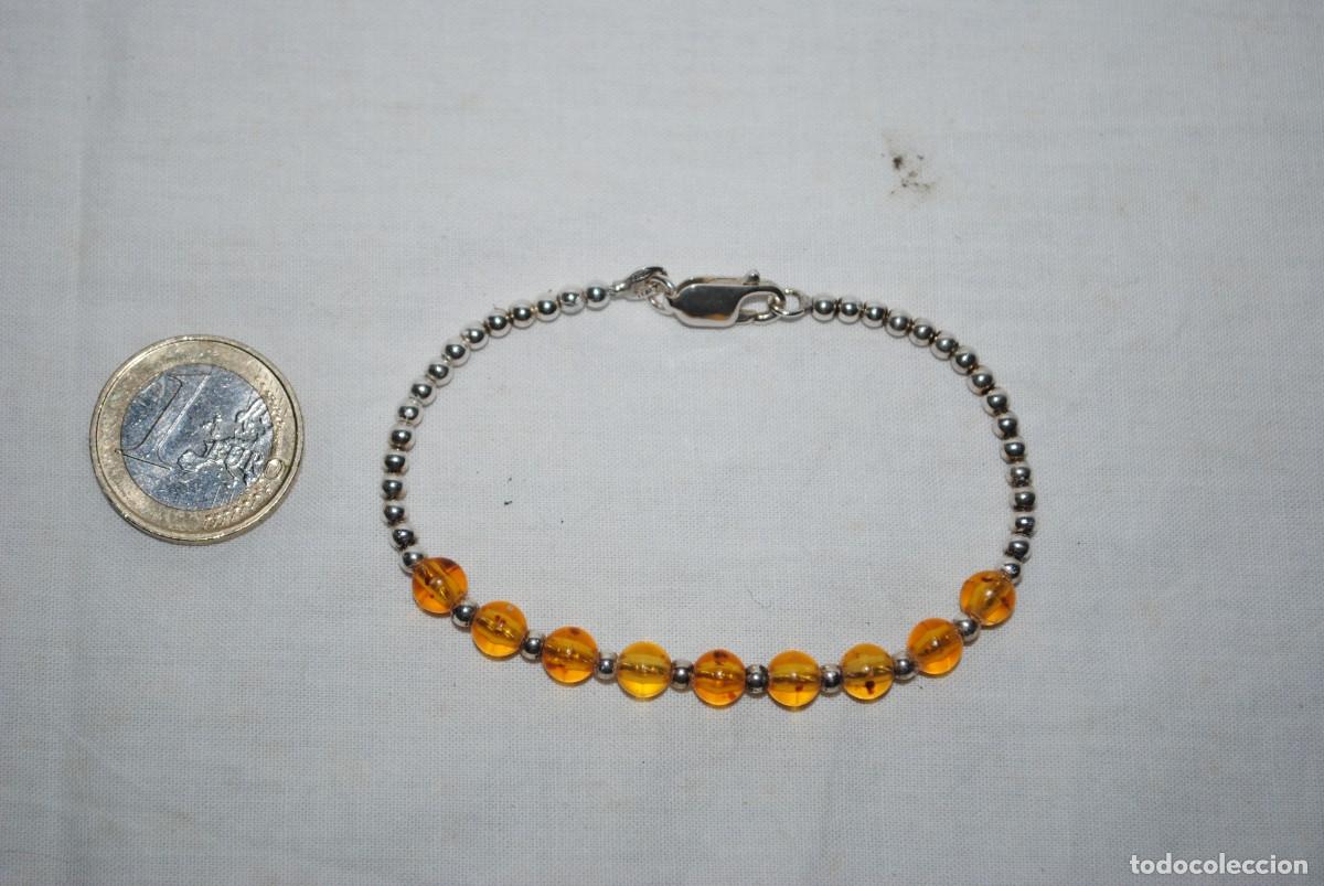Joyeria: PULSERA DE PLATA Y AMBAR .