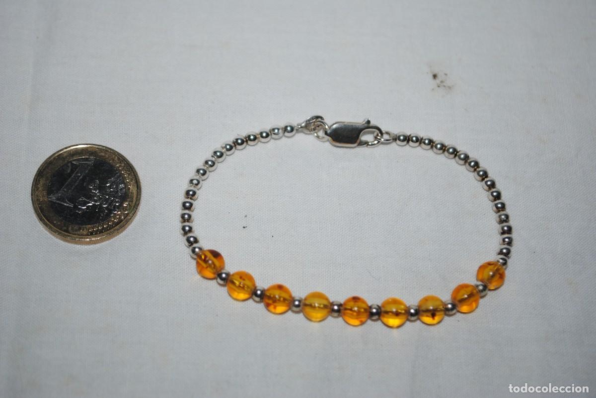Joyeria: PULSERA DE PLATA Y AMBAR . - Foto 2