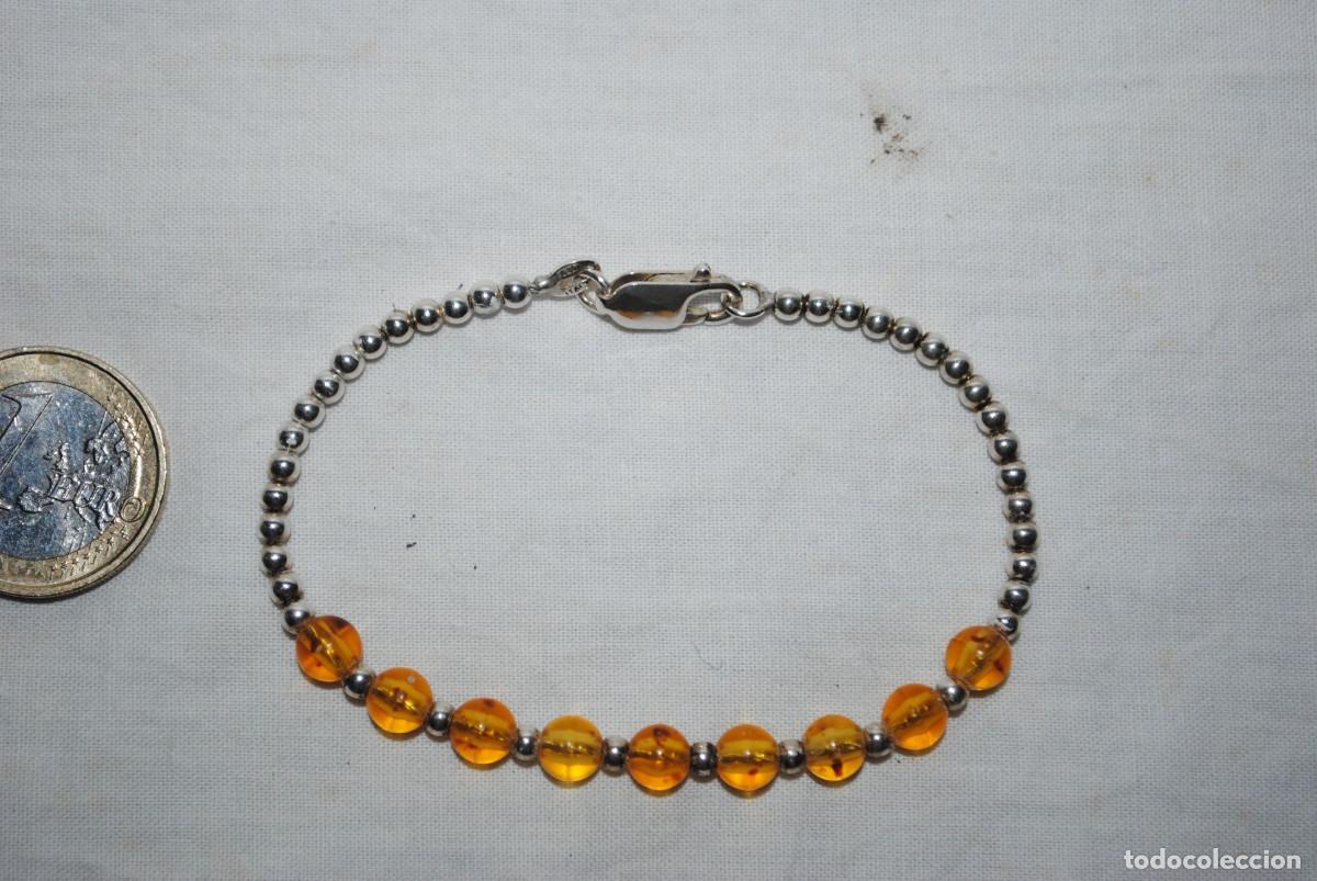 Joyeria: PULSERA DE PLATA Y AMBAR . - Foto 3