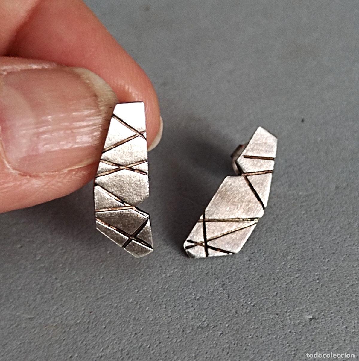 Joyeria: Pendientes de plata de ley, cierre de presi&oacute;n.