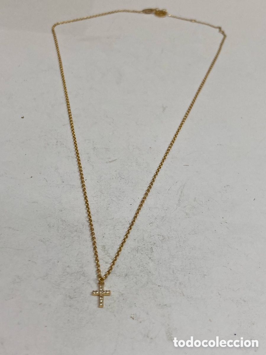 Joalharia: Gargantilla de plata con cruz chapado en oro /CC471