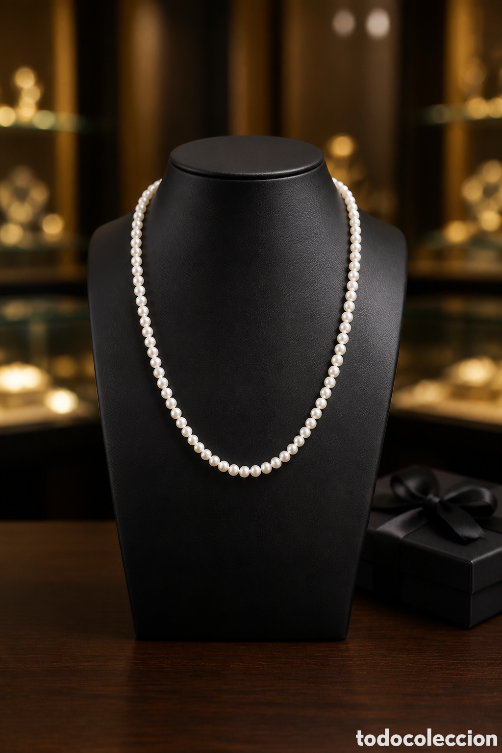 Joyeria: Precioso collar de perlas naturales cultivadas de agua dulce con un cierre de 18 quilates