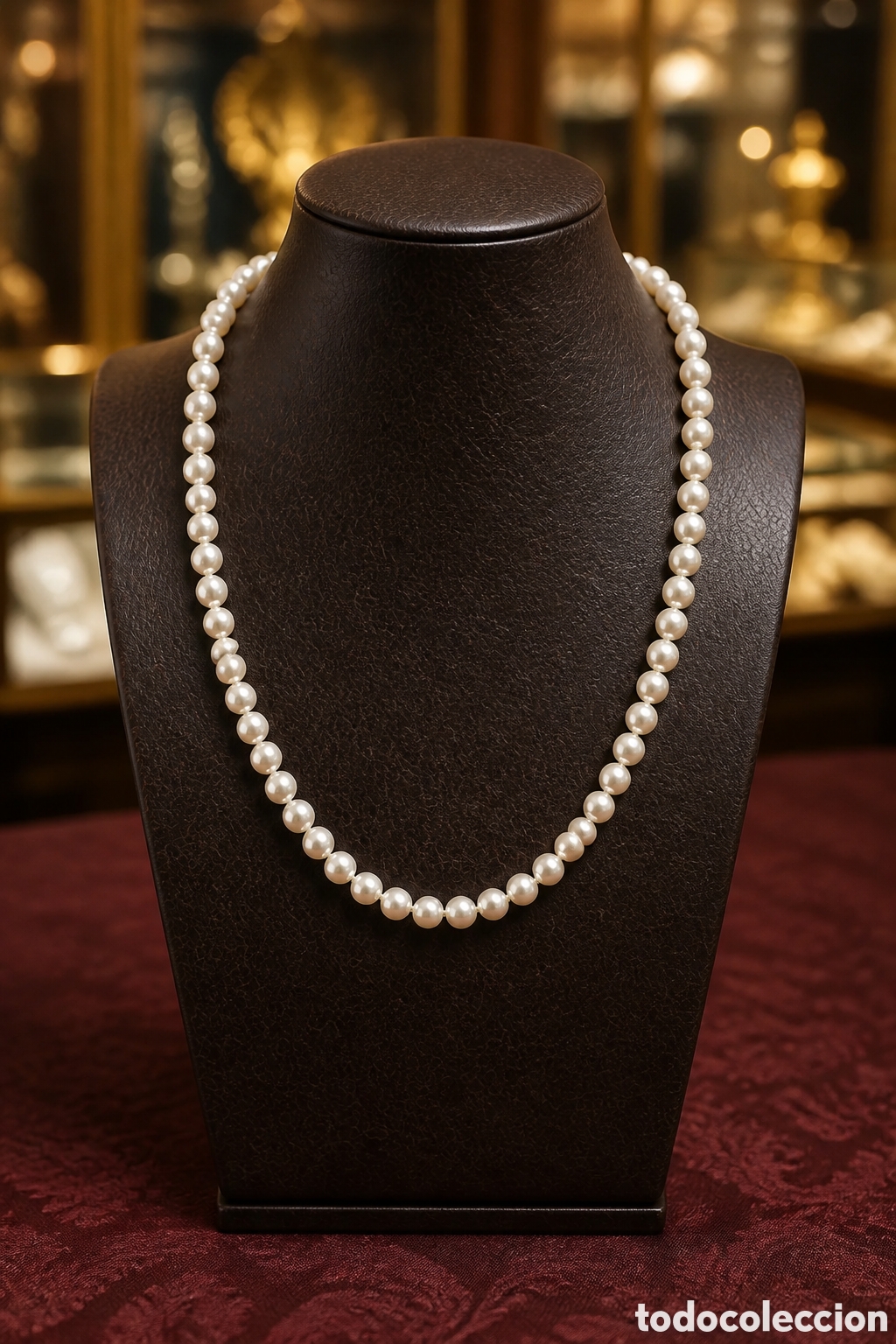 Joyeria: Precioso collar de perlas naturales cultivadas de agua dulce con un cierre de 18 quilates