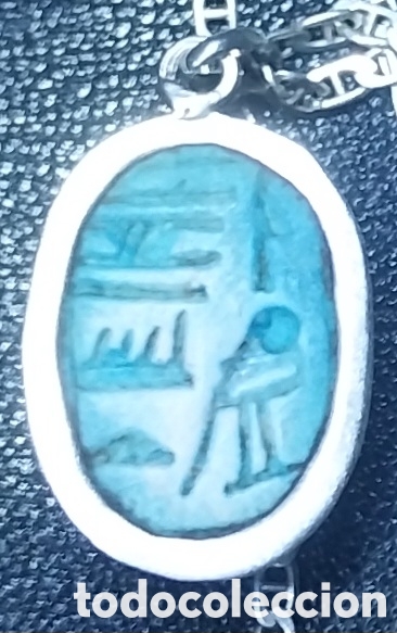 Jewelry: colgante amuleto escarabeo egipcio antiguo plata