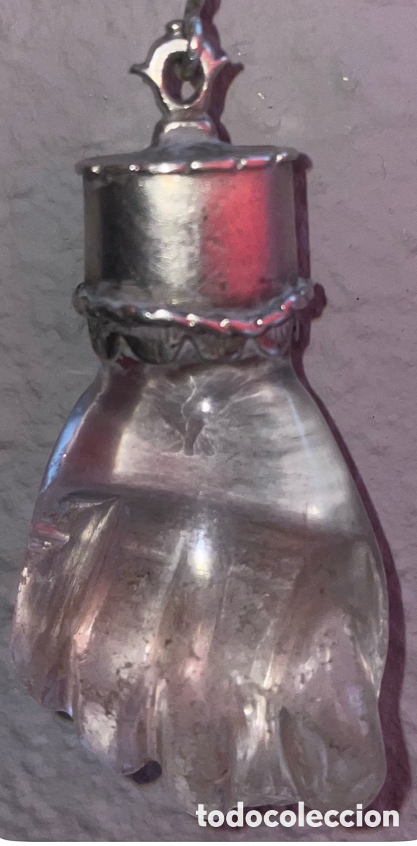 Joyeria: Antiguo gran amuleto &ldquo; Higa &ldquo; cuarzo/plata