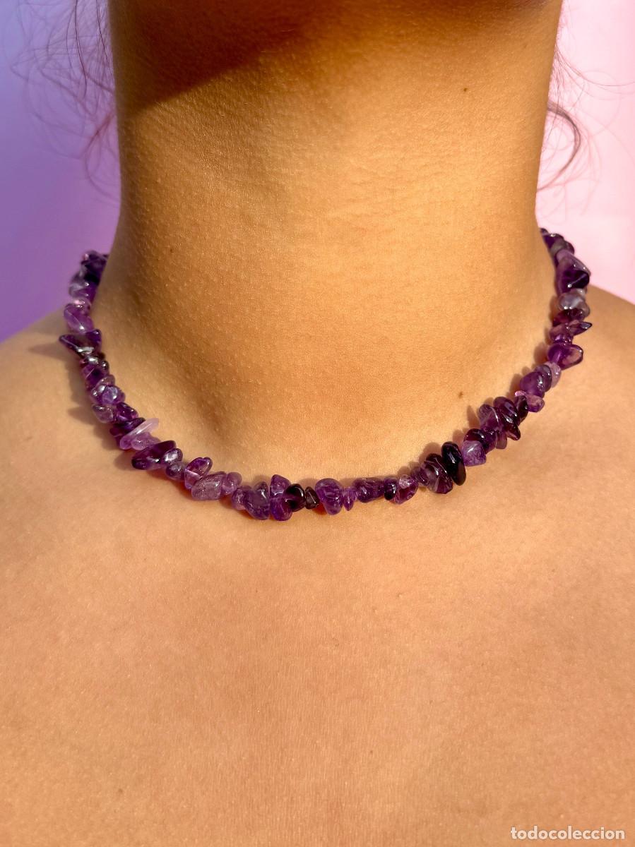 Joyeria: Collar Choker de Amatista Natural Aut&eacute;ntica Calidad AAA+