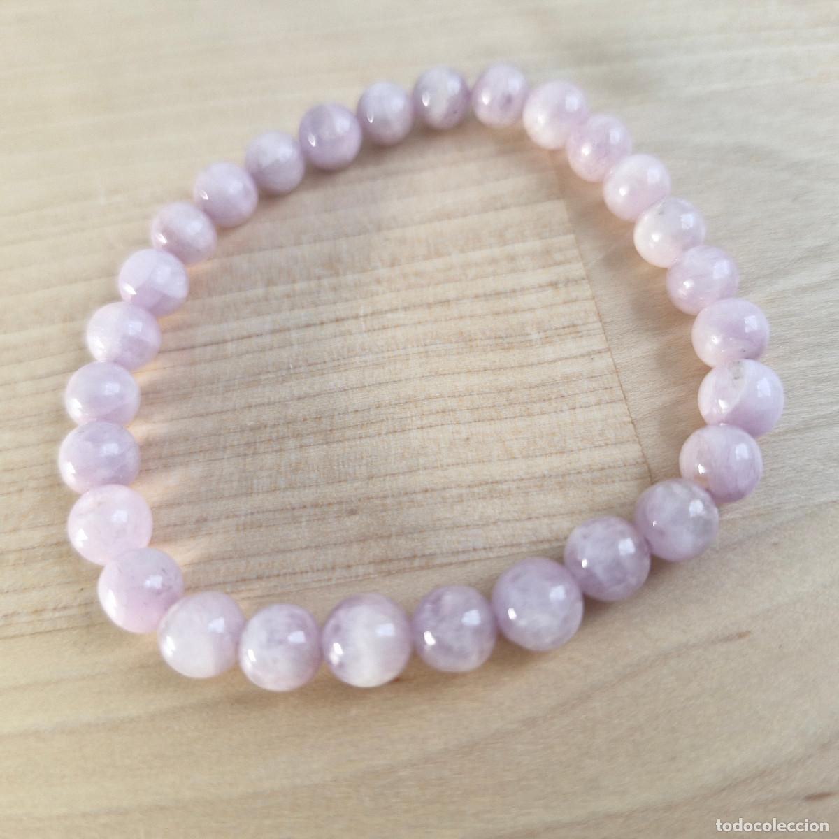 Joyeria: Pulsera de Kunzita Rosa Natural Mineral Gema AAA+++