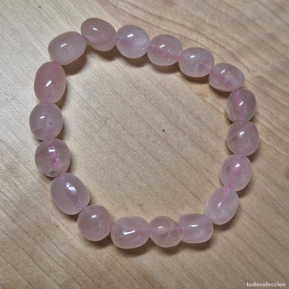 Joyeria: Pulsera de Cuarzo Rosa Natural Mineral Gema AAA+++