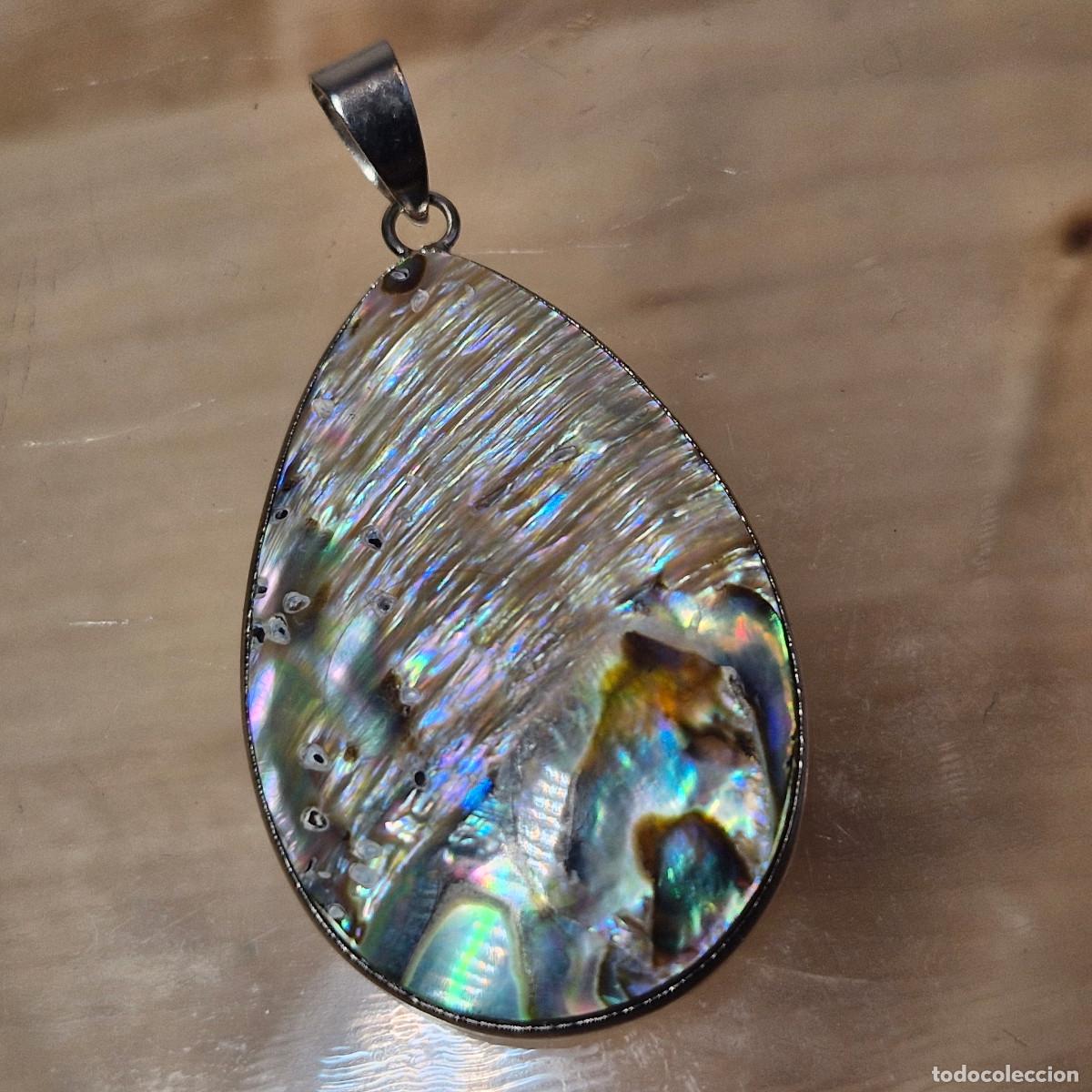 Jewelry: Colgante de Abalone Natural Irisdicente Calidad AAA+ Paua Haliotis