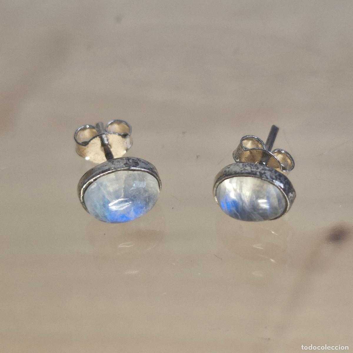Joyeria: Pendientes de Piedra de Luna Blue Flash Moonstone y Plata de Ley 925