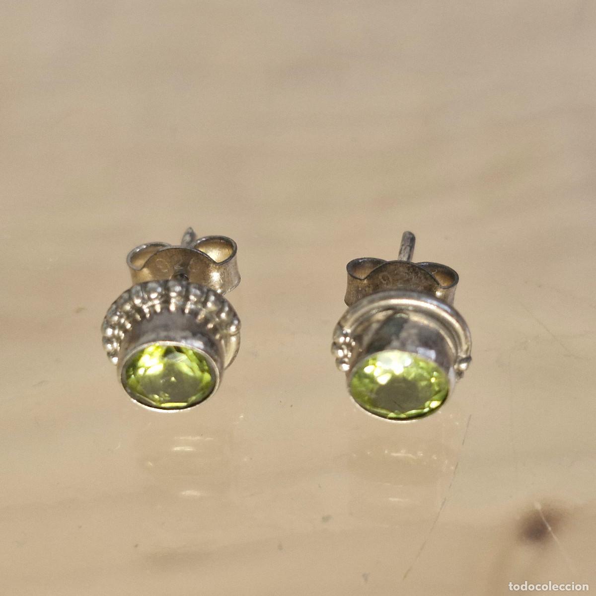 Joyeria: Pendientes de Peridoto Gema Mineral Natural Olivino AAA++ y Plata de Ley 925
