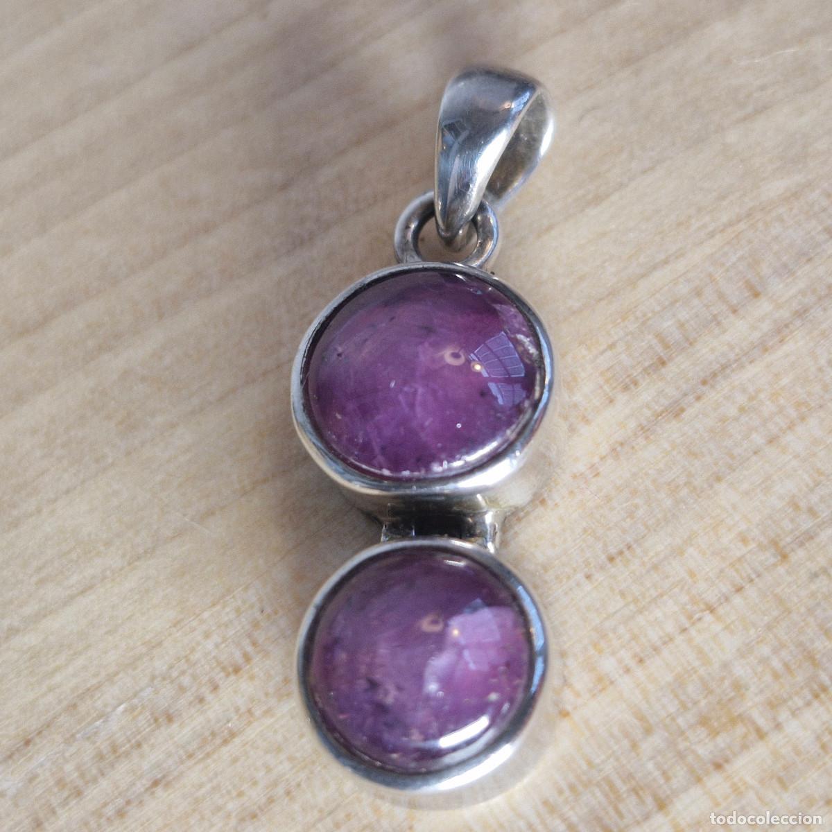 Joyeria: Colgante de Plata de Ley 925 con 2 Gemas Aut&eacute;nticas Naturales de Rubi Estrella AAA+++