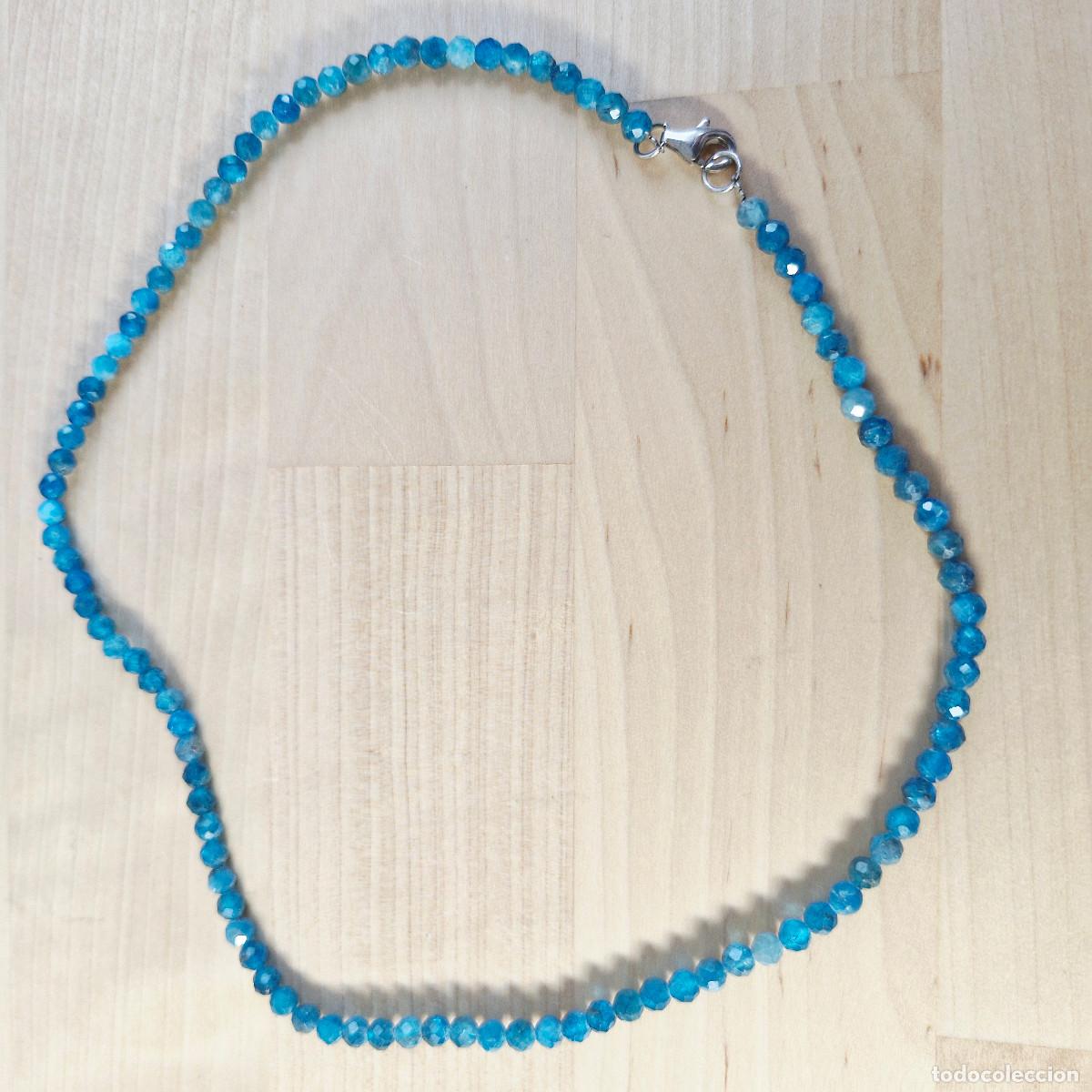 Joyeria: Collar Choker de Apatita Facetada Natural Autentica Calidad AAA+