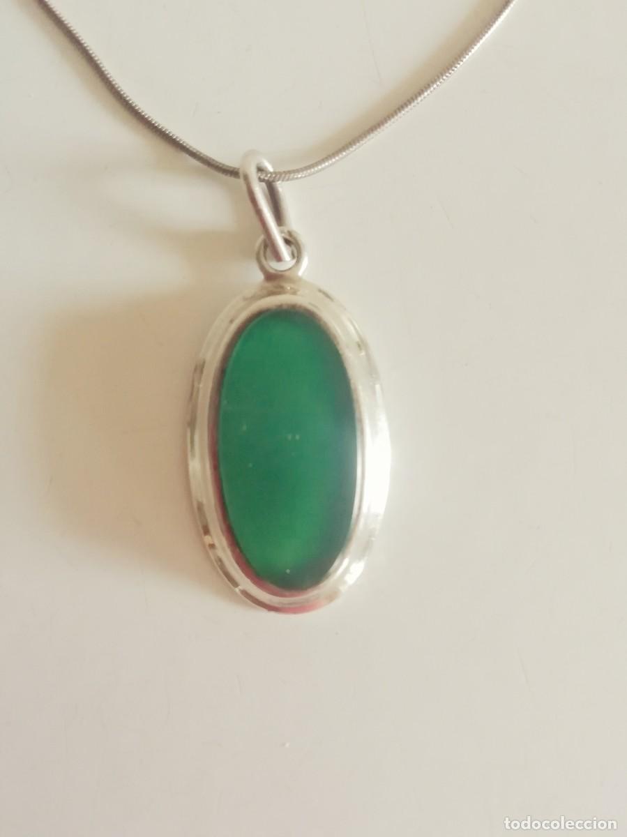 Joyeria: Colgante de plata con cadena piel de serpiente
