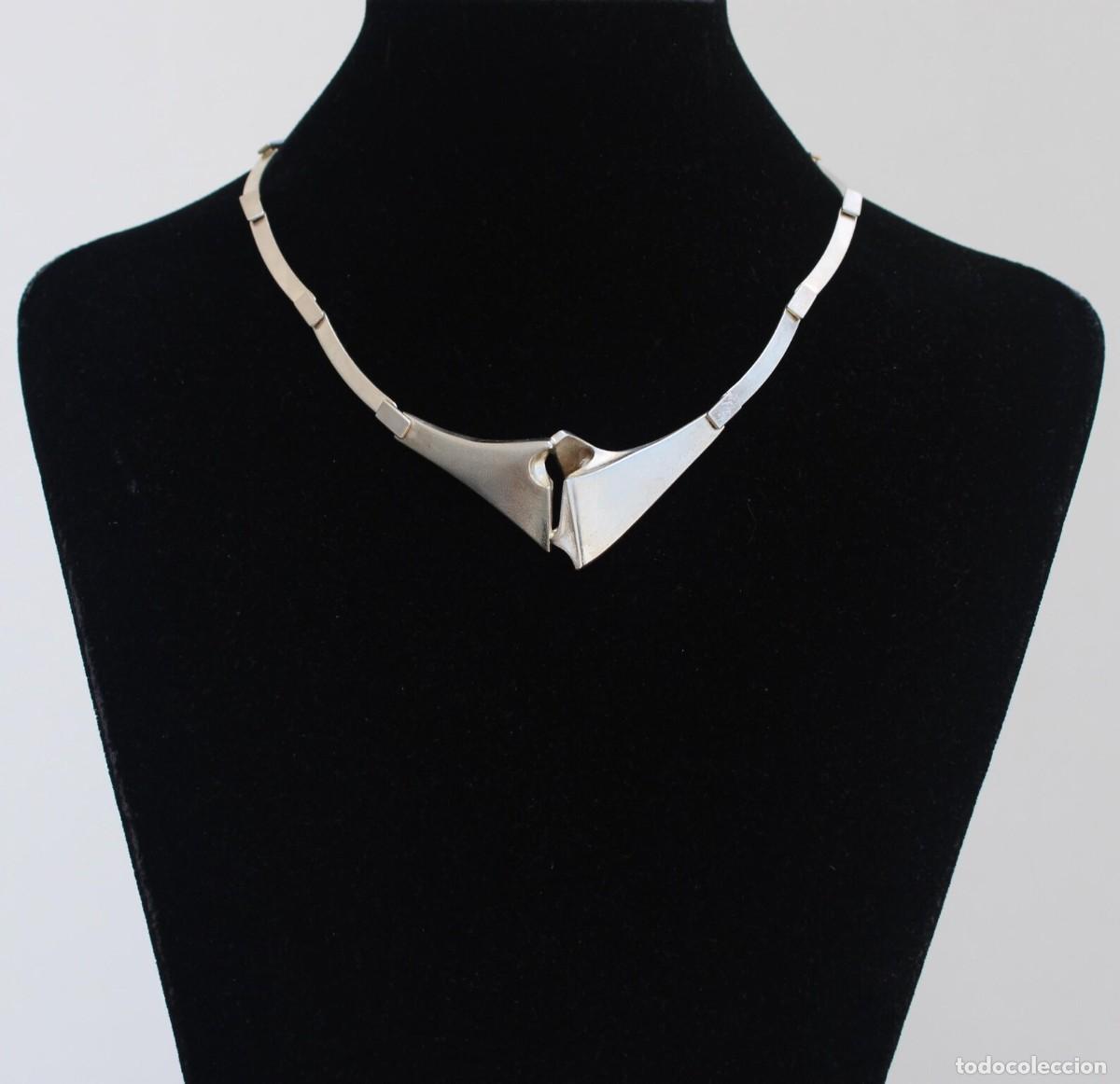 Joyeria: Lapponia collar modernista de plata de ley &laquo;Albatros&raquo; 1986, de Bj&ouml;rn Weckstr&ouml;m