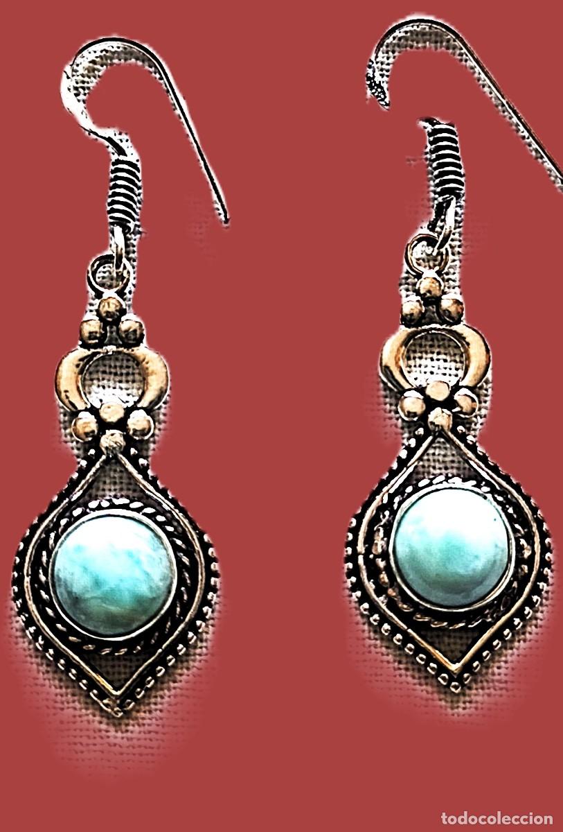 Joyeria: Pendientes Plata y Larimar.