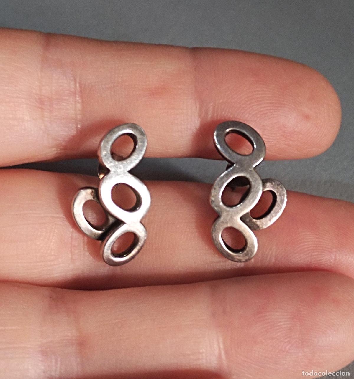 Joyeria: Pendientes de plata de ley, cierre de presi&oacute;n. - Foto 2