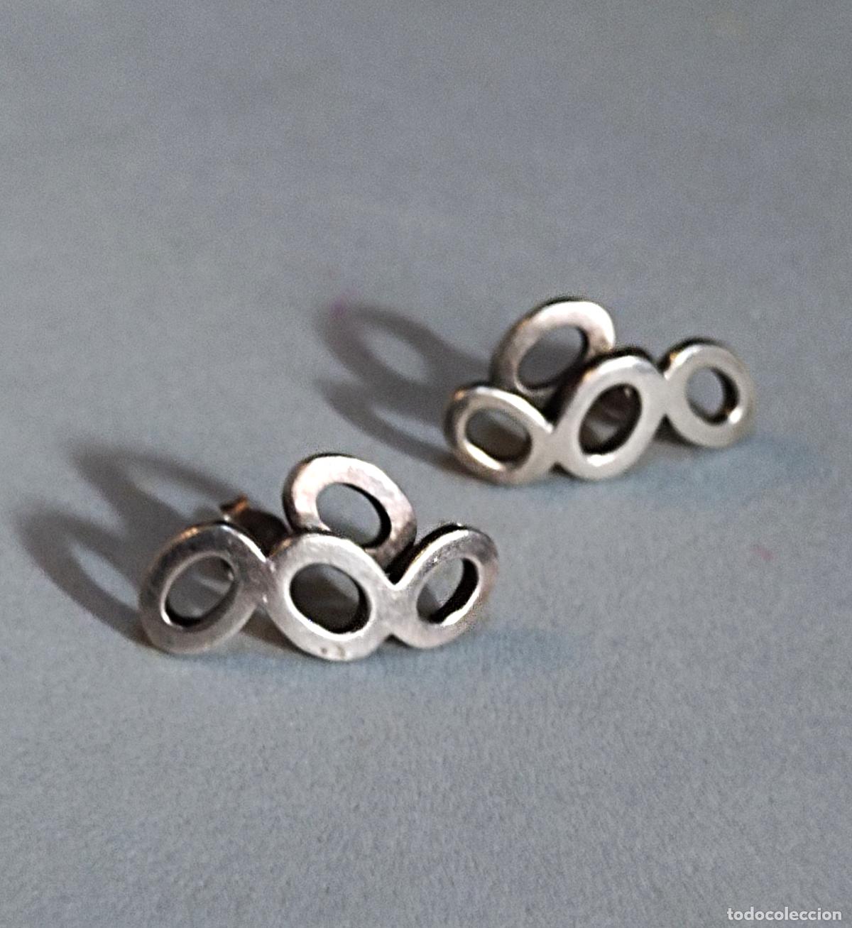 Joyeria: Pendientes de plata de ley, cierre de presi&oacute;n.