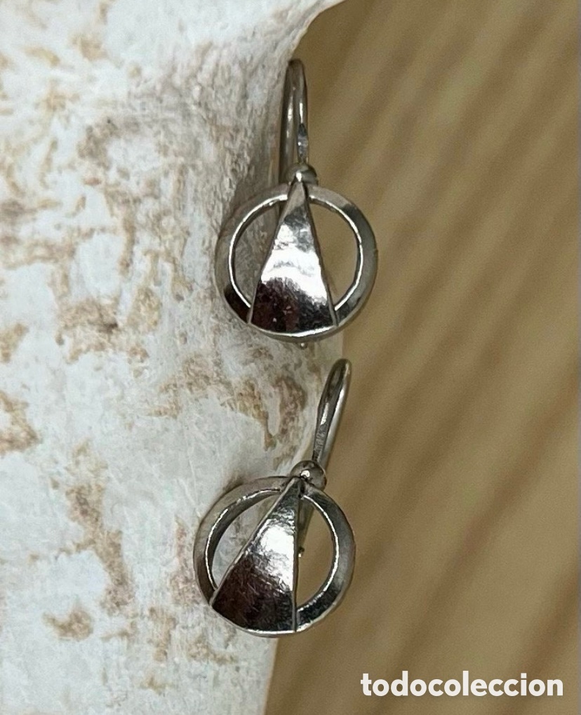 Joyeria: Antiguos pendientes estilo art d&eacute;co en plata de ley. - Foto 4
