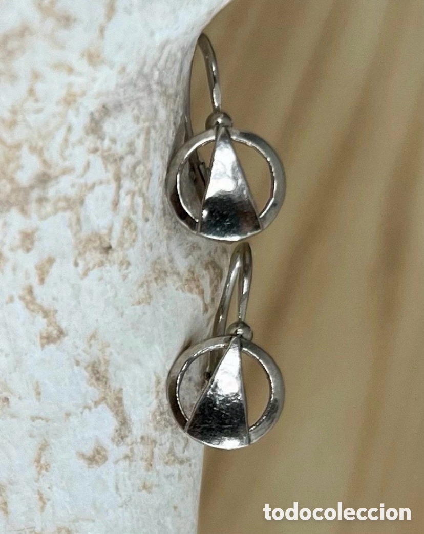 Joyeria: Antiguos pendientes estilo art d&eacute;co en plata de ley. - Foto 5
