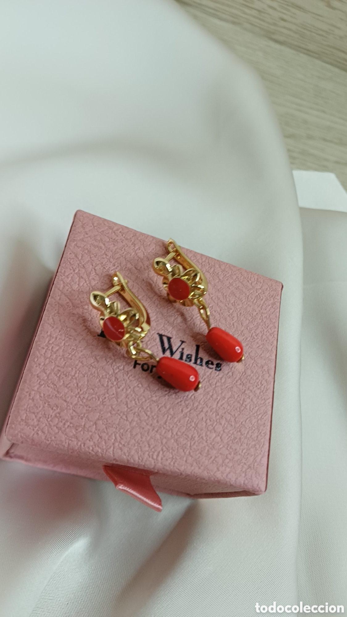 Joalharia: PENDIENTES VINTAGE CHAPADO EN ORO Y CORAL