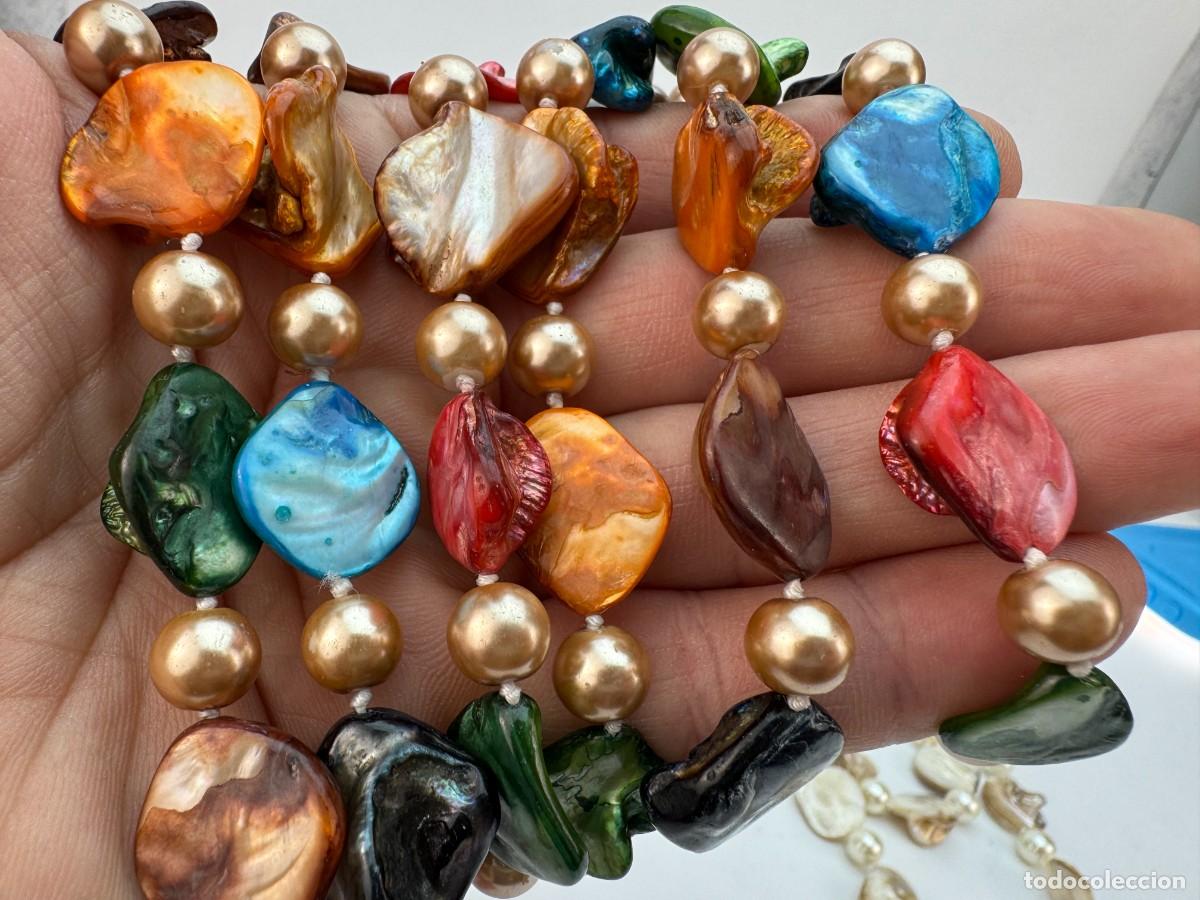 Joyeria: Collar artesanal de n&aacute;car y perlas estilo Boho Art - Foto 6