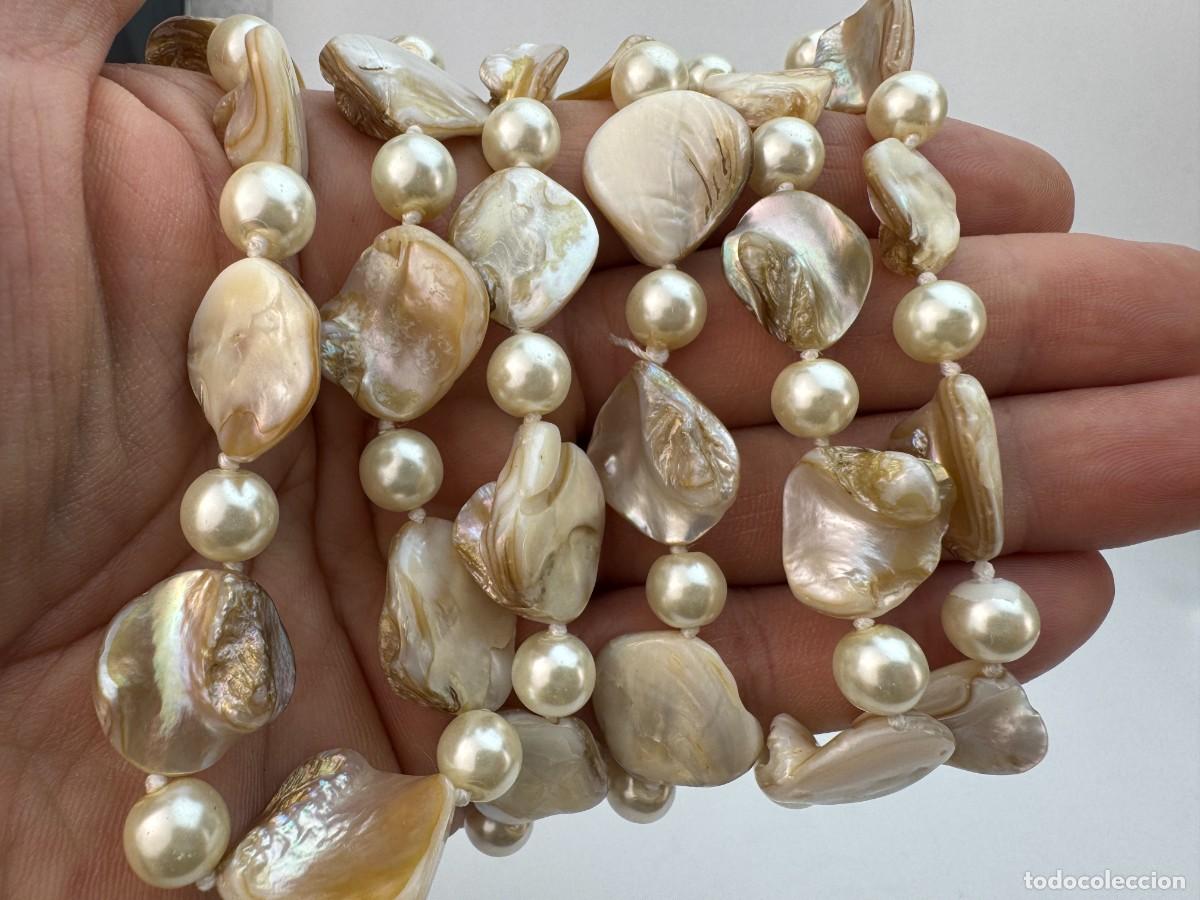 Joyeria: Collar artesanal de n&aacute;car y perlas estilo Boho Art - Foto 7