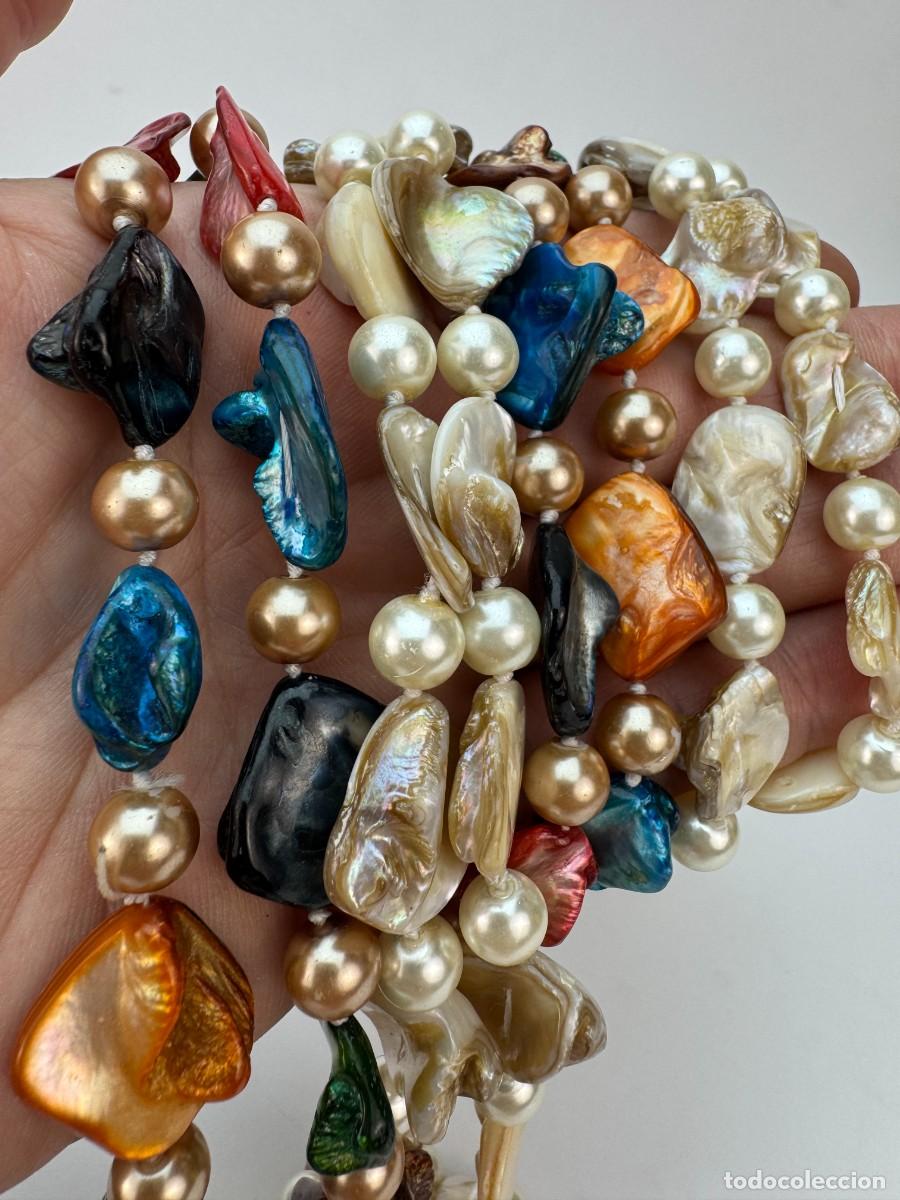 Joyeria: Collar artesanal de n&aacute;car y perlas estilo Boho Art - Foto 10