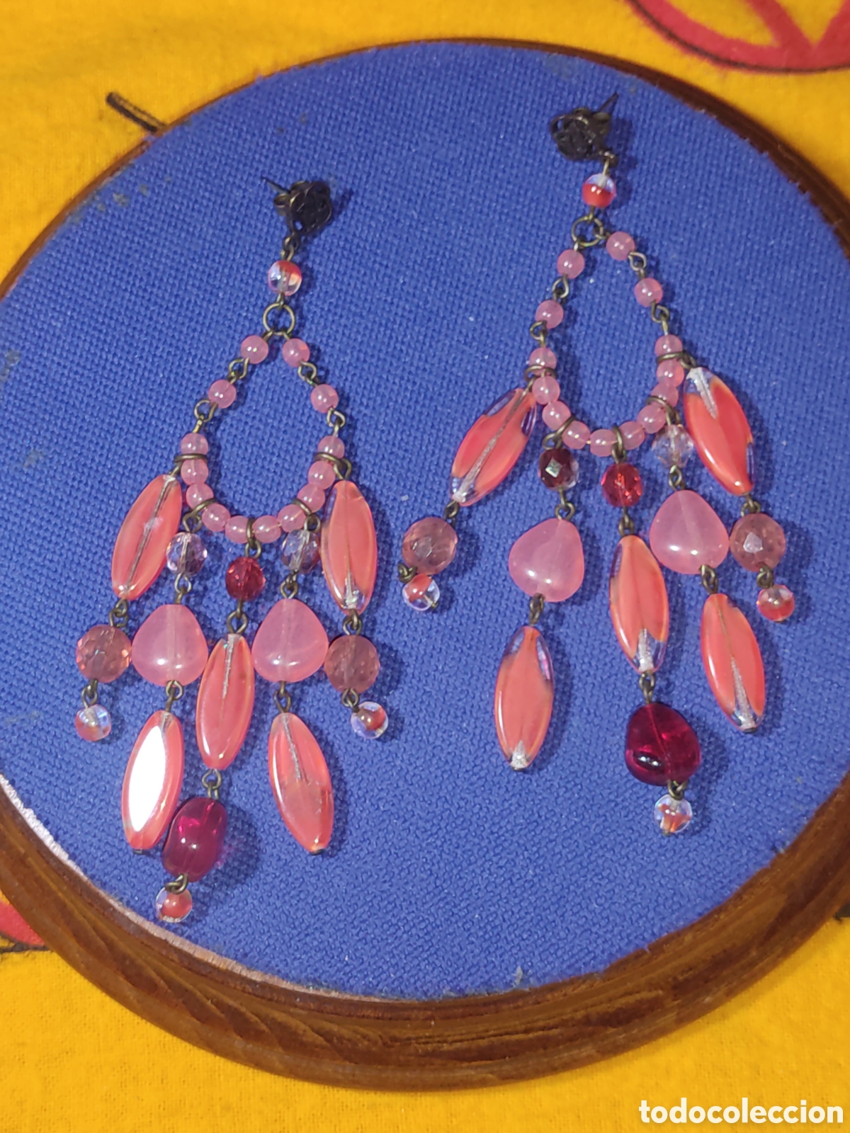 Joyeria: Pendientes largos de l&aacute;grimas de cristal de Murano. - Foto 2