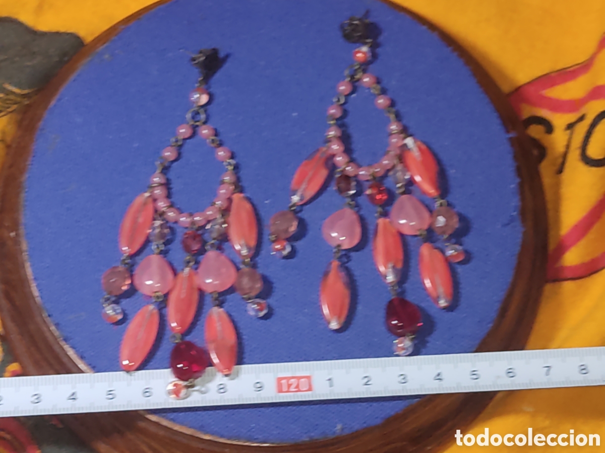 Joyeria: Pendientes largos de l&aacute;grimas de cristal de Murano. - Foto 4