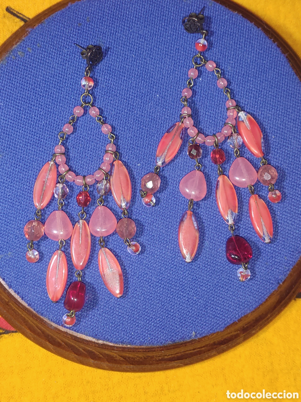 Joyeria: Pendientes largos de l&aacute;grimas de cristal de Murano. - Foto 1